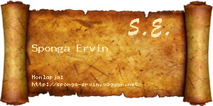 Sponga Ervin névjegykártya