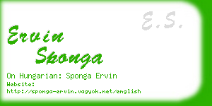 ervin sponga business card